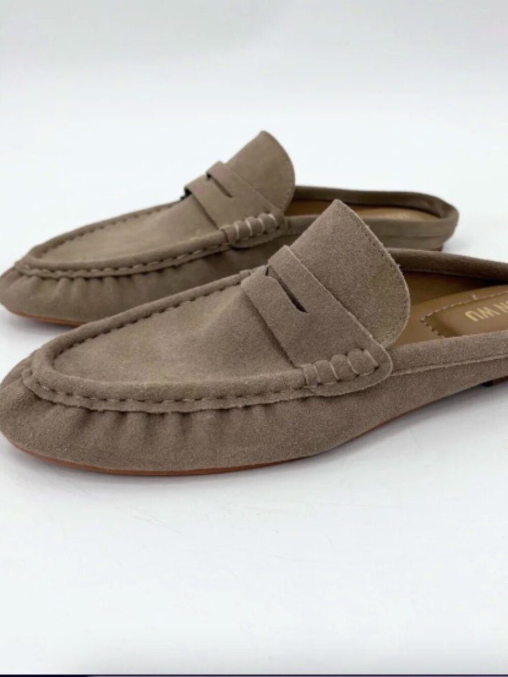 NWT Jason Wu Meeky P Suede Penny Loafer Minimalist Mules Slip On Slides Shoes 8
